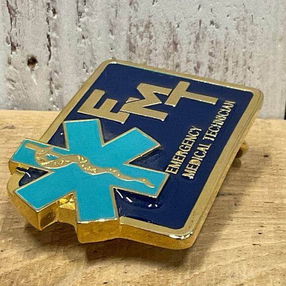 EMT Ladies Belt Buckle Paramedic First‎ Responder Enamel Embossed - Picture 5 of 5
